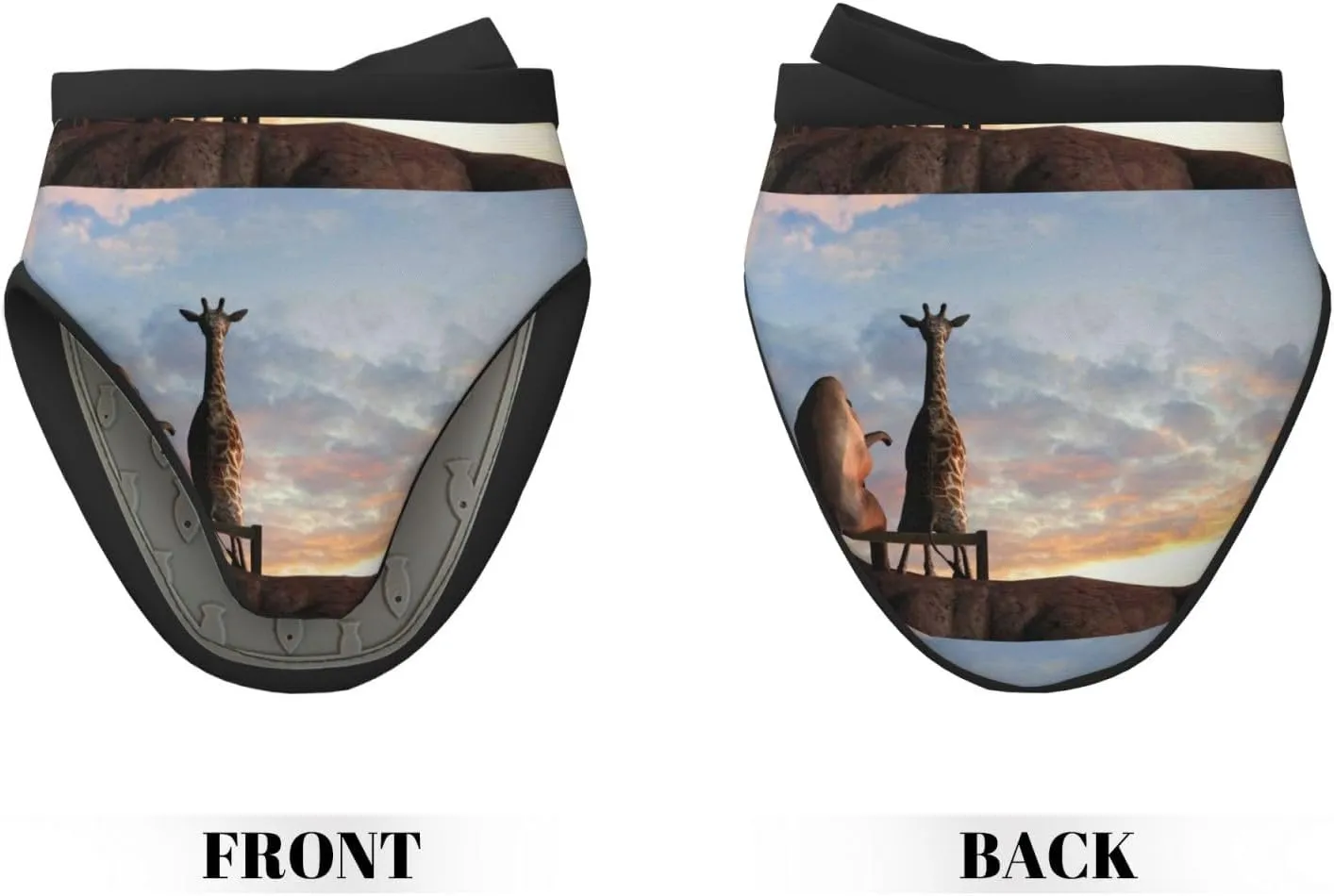 Elephant Giraffe On A Mountain Top Sunset for Mini Oven Mitts Silicone Little Kitchen Gloves Heat Resistant Non-Slip Grip Surfaces and Hanging Loop for Kitchen,Baking,Barbecue,Cooking