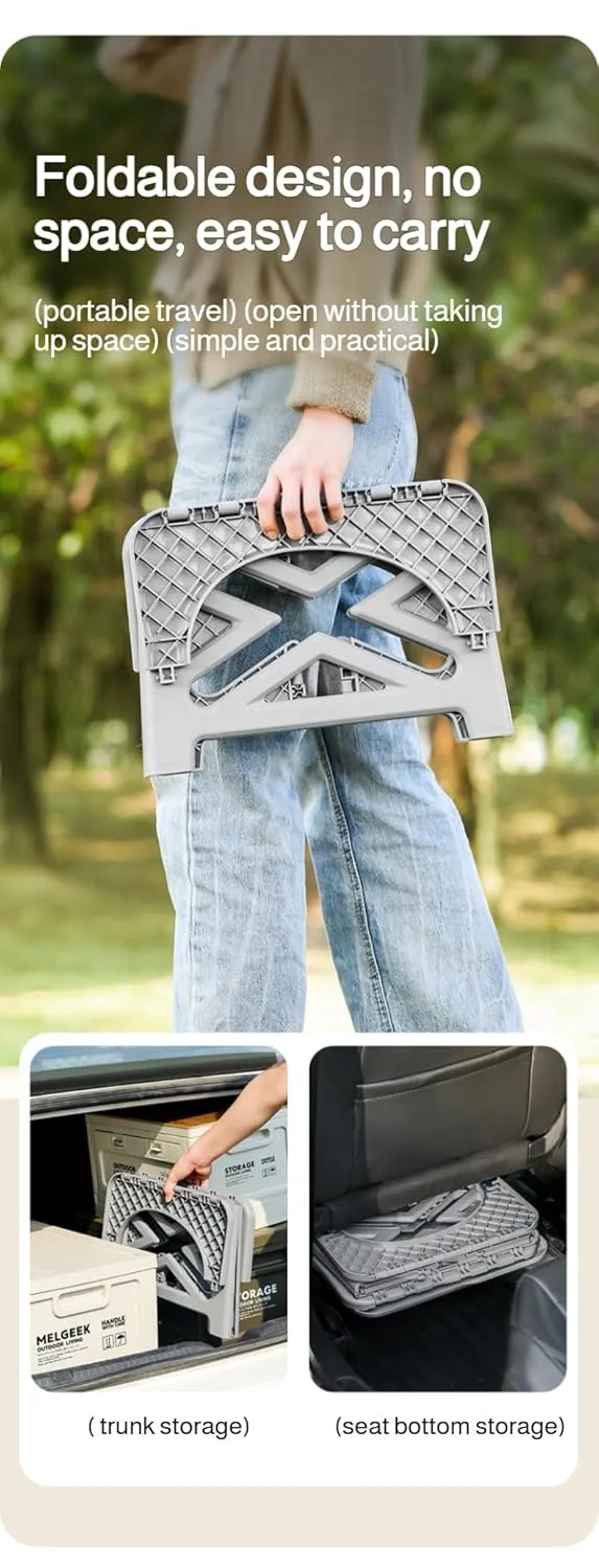 [Ellniges]【Car Foldable Toilet Stool】High Capacity 440lbs - Portable Commode with Leakproof Design for Outdoor Adventures, Road Trips, Tent Use - Compact Anti-Slip Base & Quick Setup