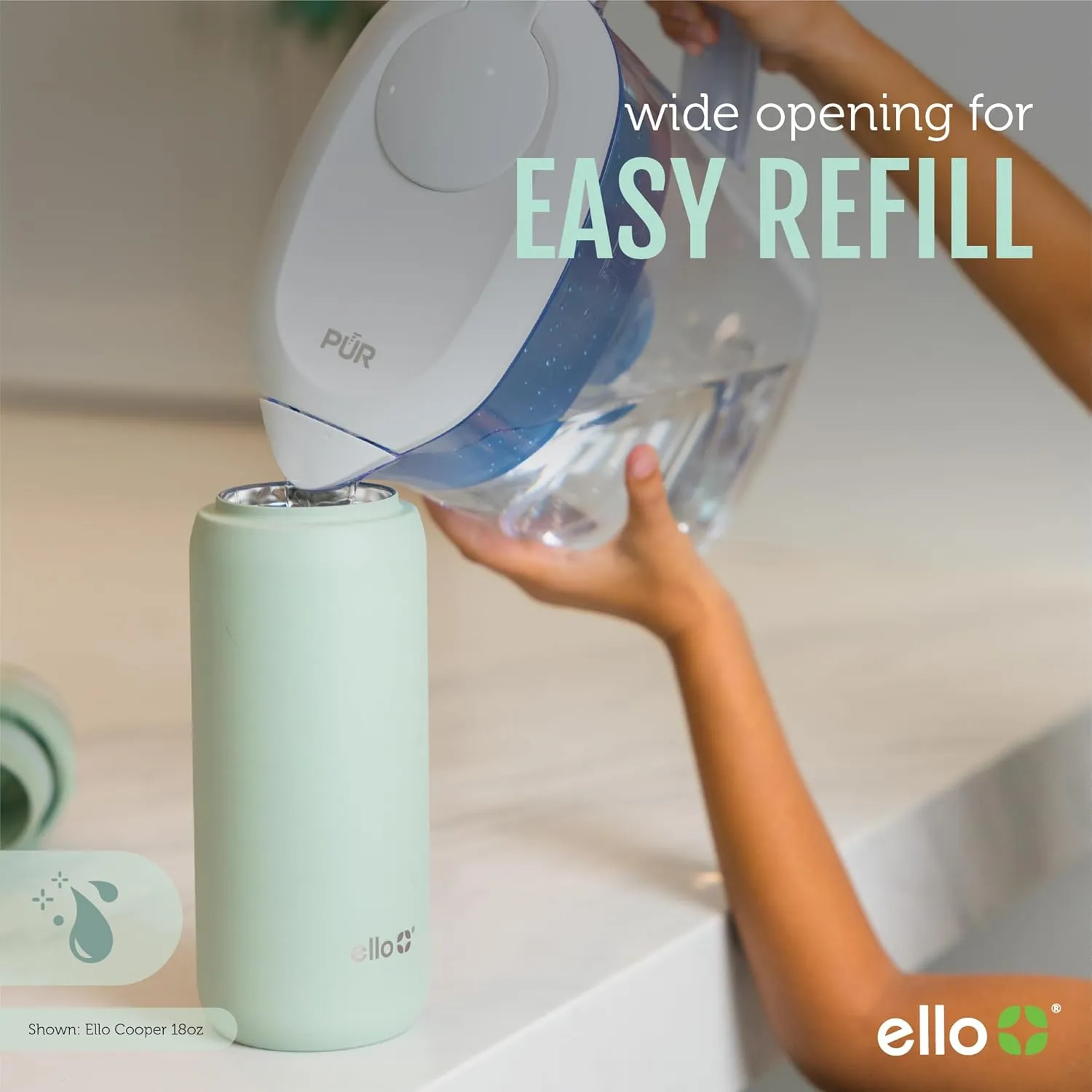 Ello Cooper 18oz Kids Stainless Steel Water Bottle with 2 Lids Chug and Straw | Leak Proof Double Walled and Vacuum Insulated | Fits Car Cupholder | Built in Carry Loop | Dishwasher Safe | Gray