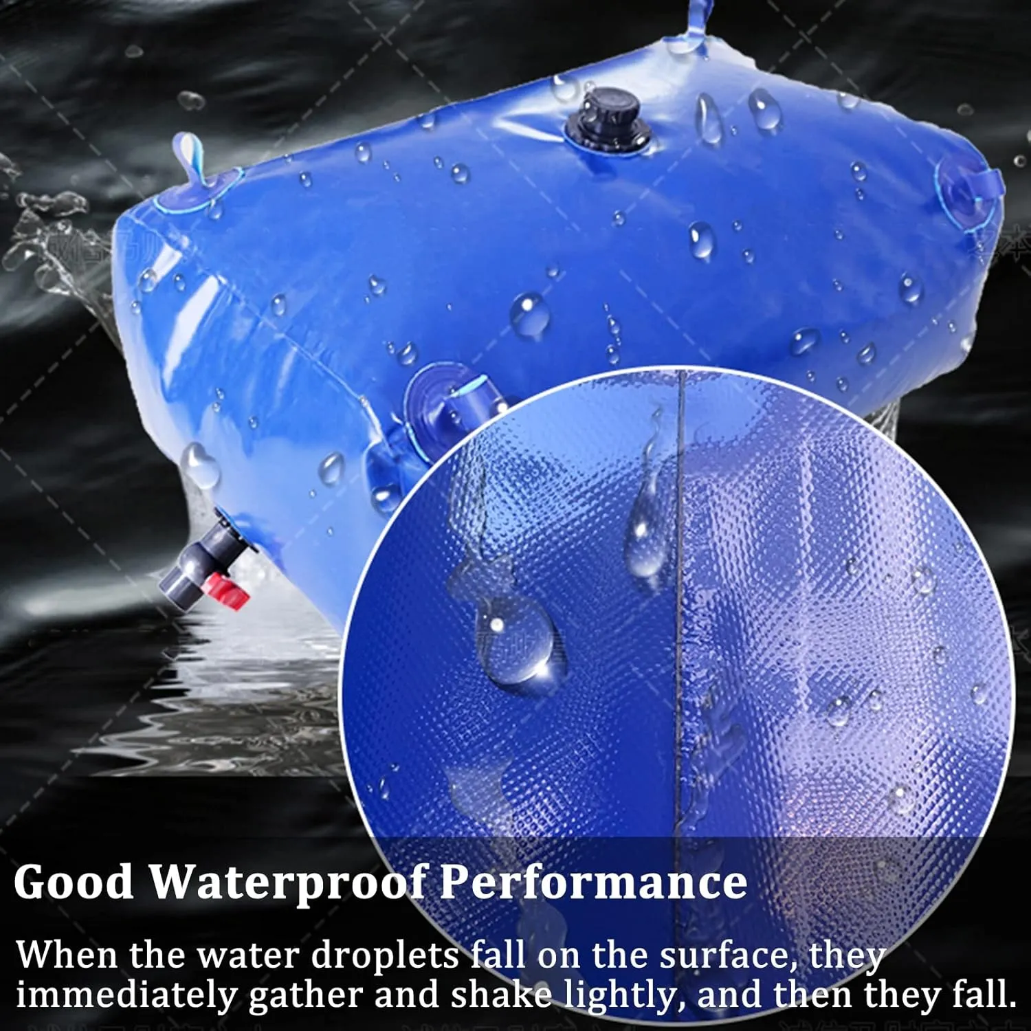 Emergency Water Storage Bag Outdoor Folding Large Capacity Water Storage Bag, Large Hardband Tap Emergency Water Storage Bucket for Garden Camping Farm Building, Fire(400L/1x0.8x0.5m)