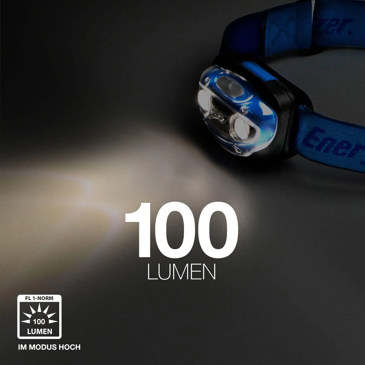 Energizer Durable Battery Powered Up to 100 Lumens Vision LED Headlamp, Blue