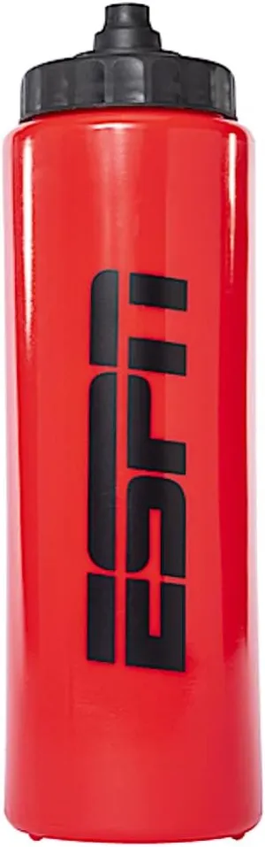 ESPN Squeeze Sport Water Bottle 30 ounce (Red)
