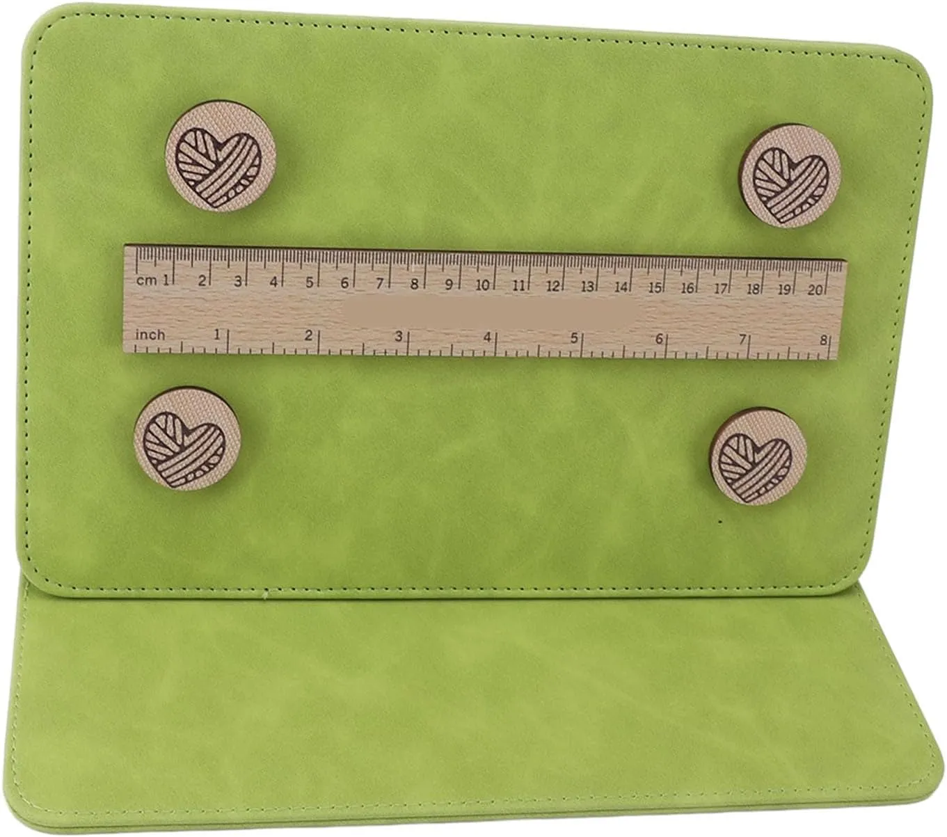 EVGATSAUTO Chart Holder Knitting Tool, Magnetic Crochet Pattern Holder for Travel, Strong Magnet, Versatile with Accessories (Retro Green)