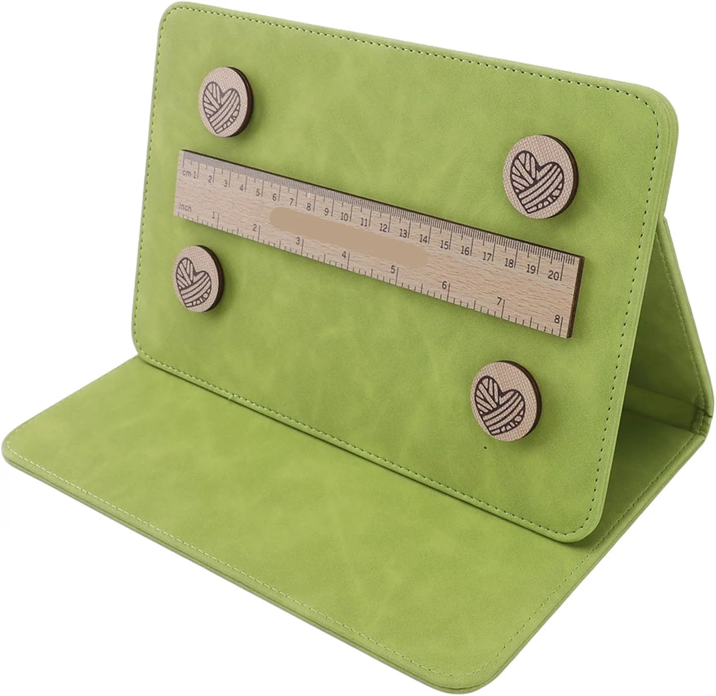 EVGATSAUTO Chart Holder Knitting Tool, Magnetic Crochet Pattern Holder for Travel, Strong Magnet, Versatile with Accessories (Retro Green)