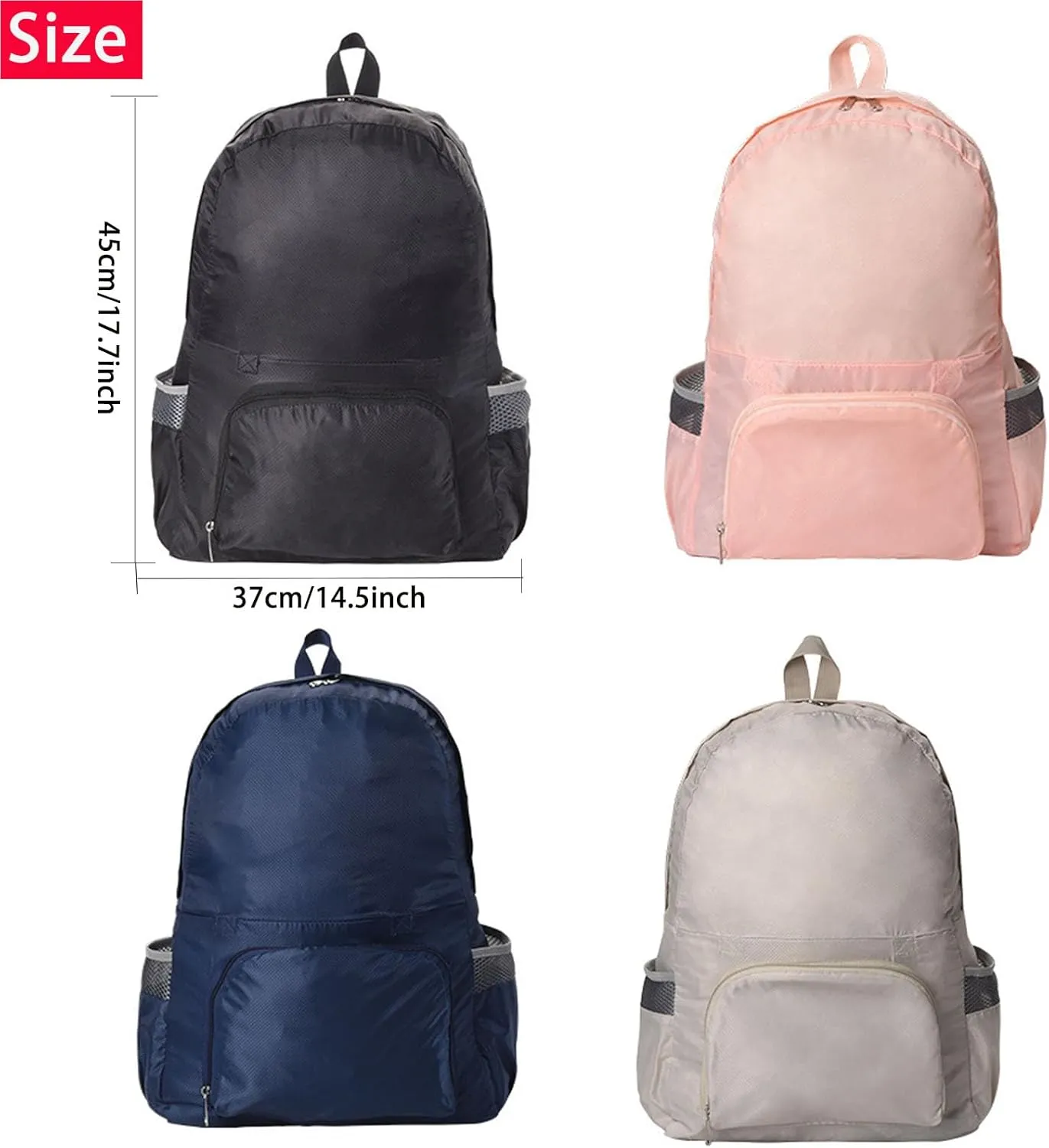 Expandable Tote Bag Foldable Duffle Bag For Outdoor Sports Multifunctional Travel Backpack Storage Bag (Pink)