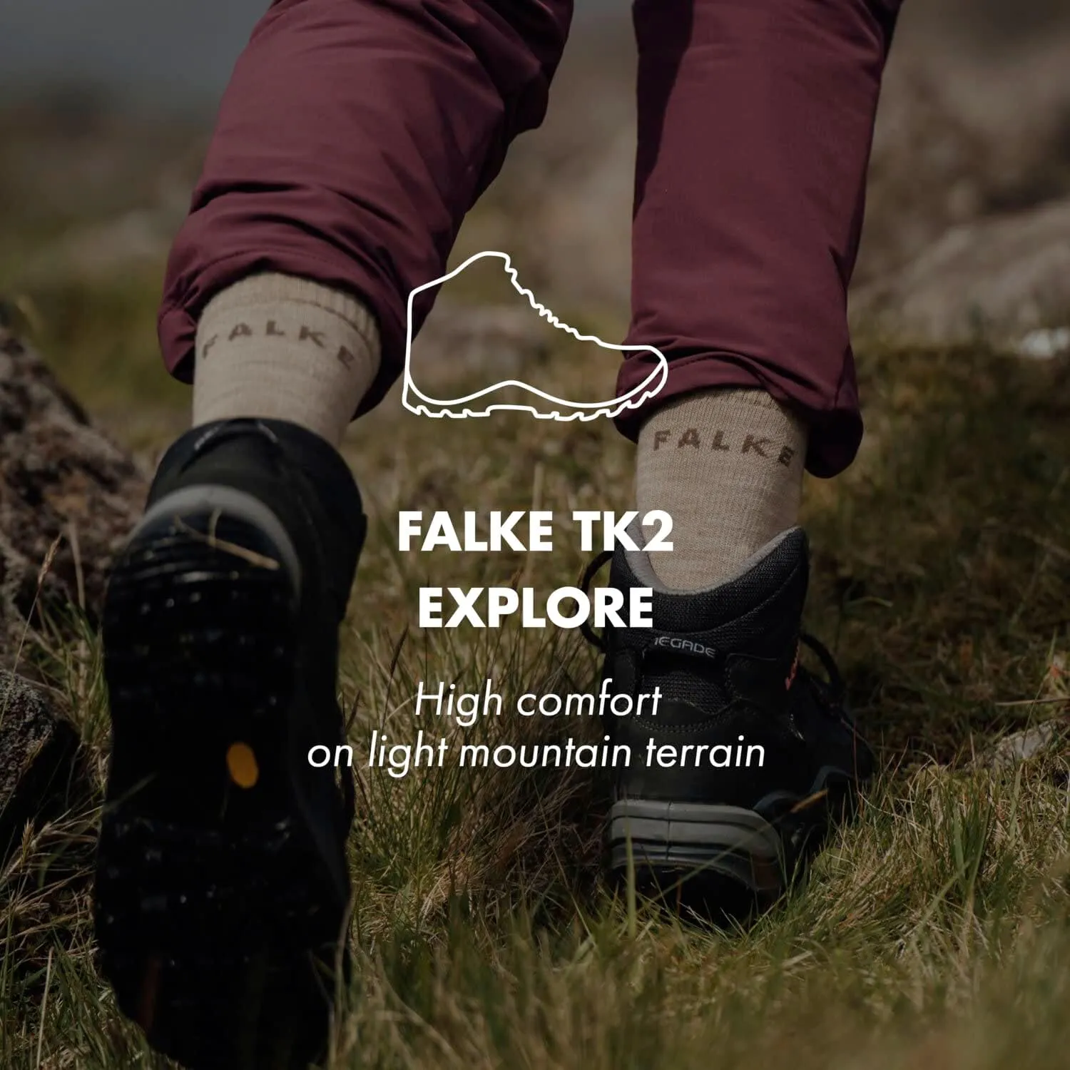 FALKE Men's TK2 Explore Cool Short Hiking Socks, Quarter, 1 Pair