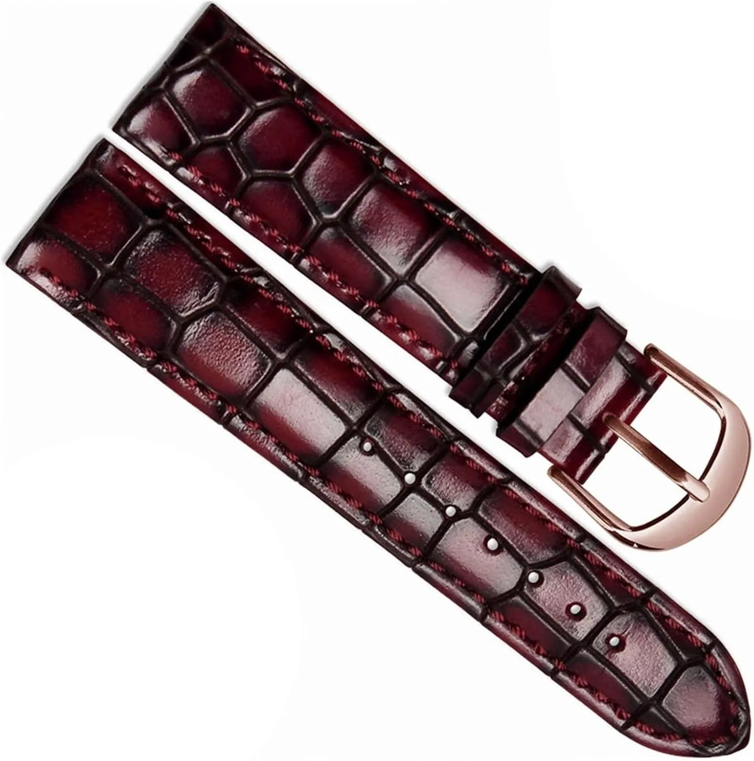 Fashion Genuine Leather watchband Crocodile Texture watch Strap Bracelet Wrist Band