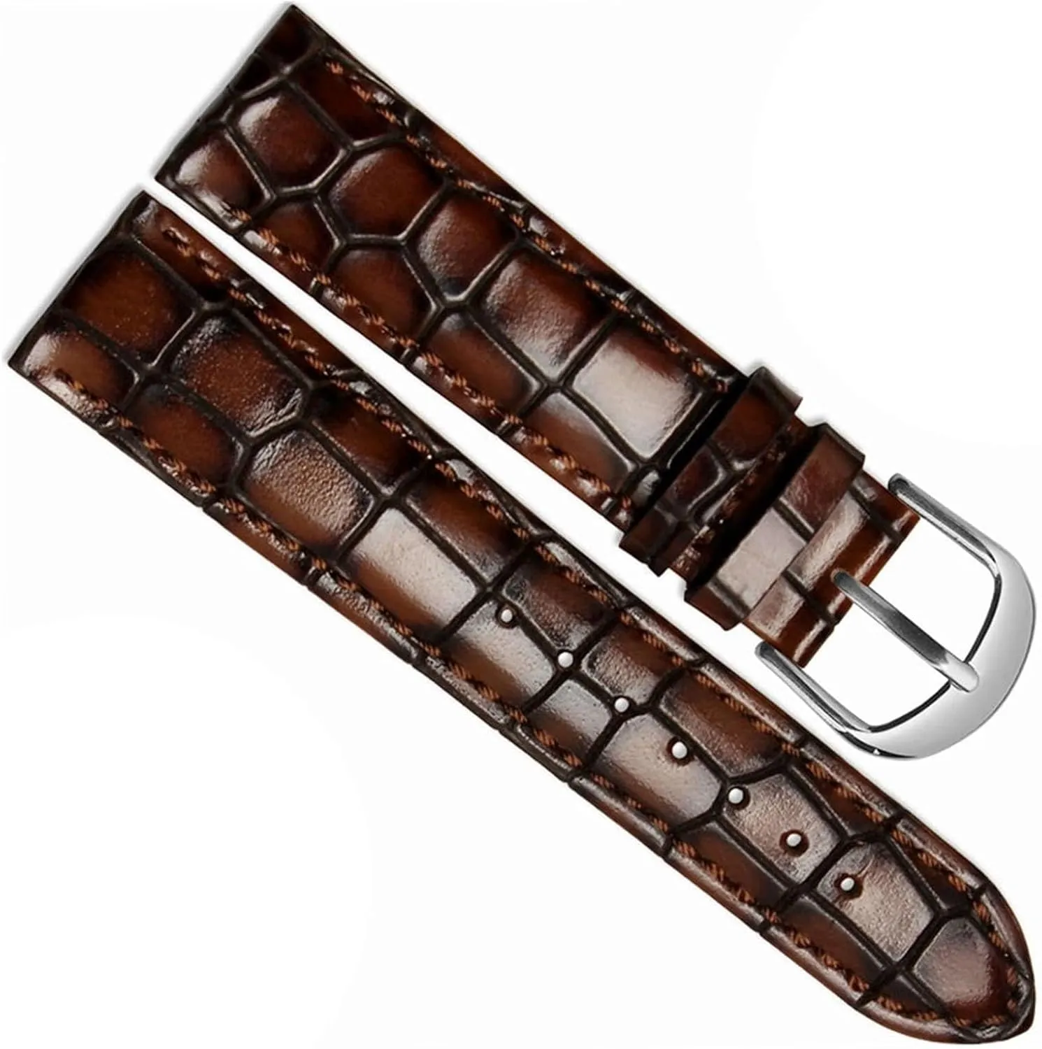 Fashion Genuine Leather watchband Crocodile Texture watch Strap Bracelet Wrist Band