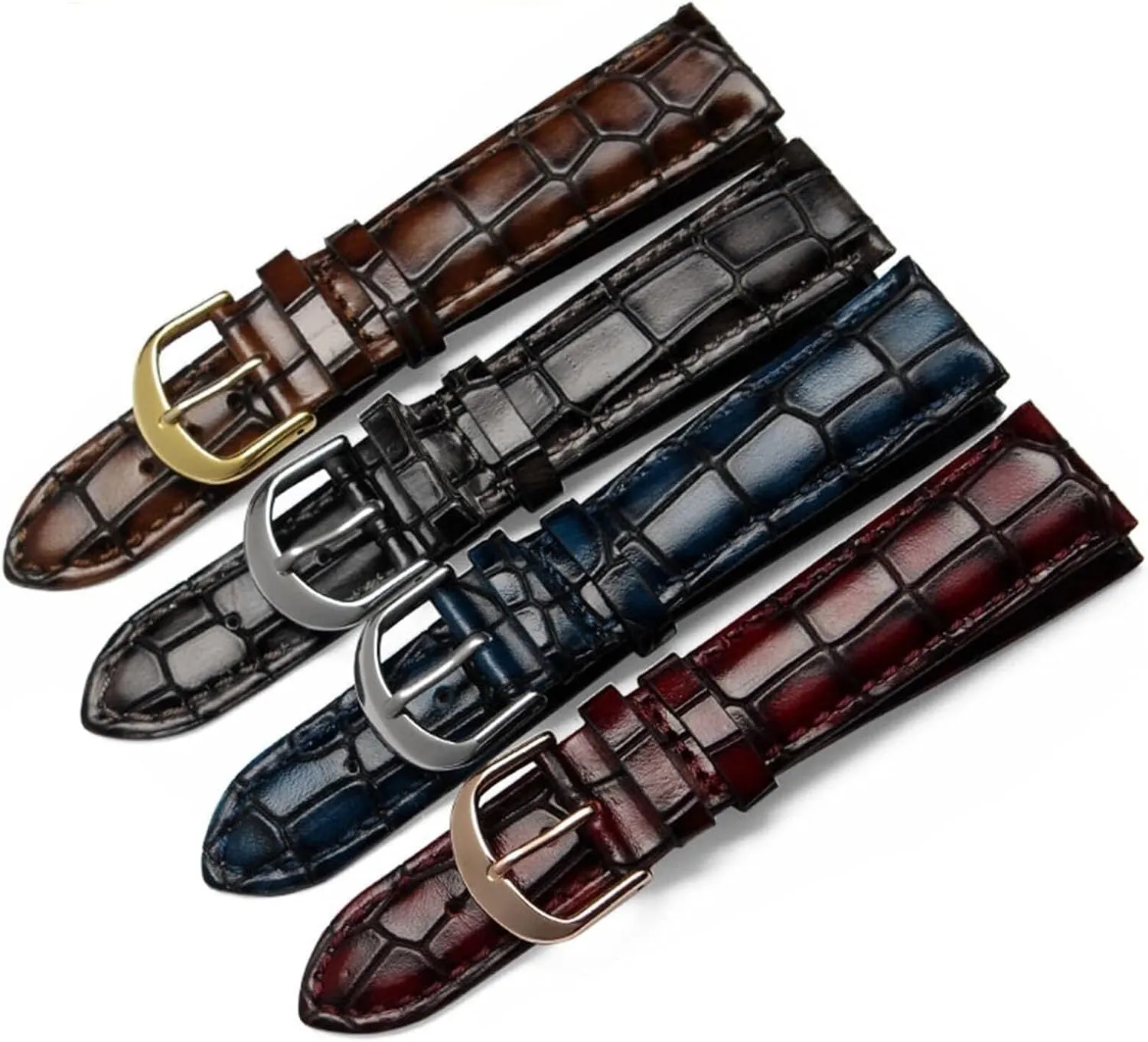 Fashion Genuine Leather watchband Crocodile Texture watch Strap Bracelet Wrist Band