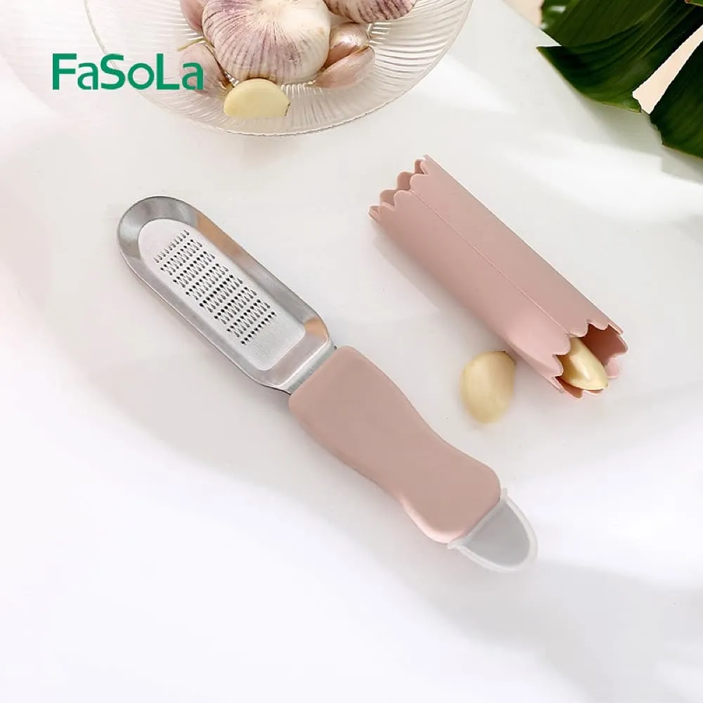FaSoLa Multi-Functional Stainless Steel Ginger and Garlic Grater - Pink