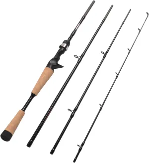 Fiblink 4 Pieces Travel Casting Rod Carbon Baitcasting Fishing Rod Portable Fishing Rod Baitcaster