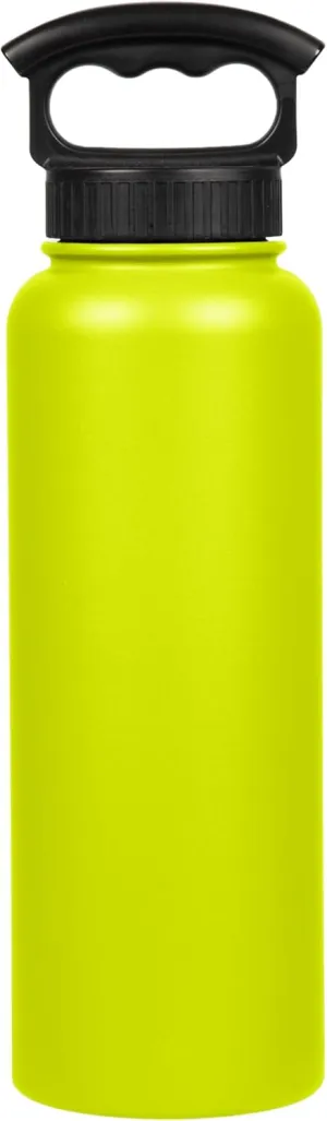 FIFTY/FIFTY Double Wall Vacuum Insulated Water Bottle, Stainless Steel, Wide Mouth with Three Finger Cap
