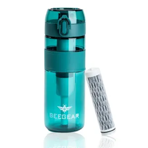 Filtering Water Bottle | USA-Made Ahlstrom Filter & Tritan™ | Portable Filtration for Camping, Hiking & Outdoors | BPA-Free, Leak-Proof & Eco-Friendly (Green)
