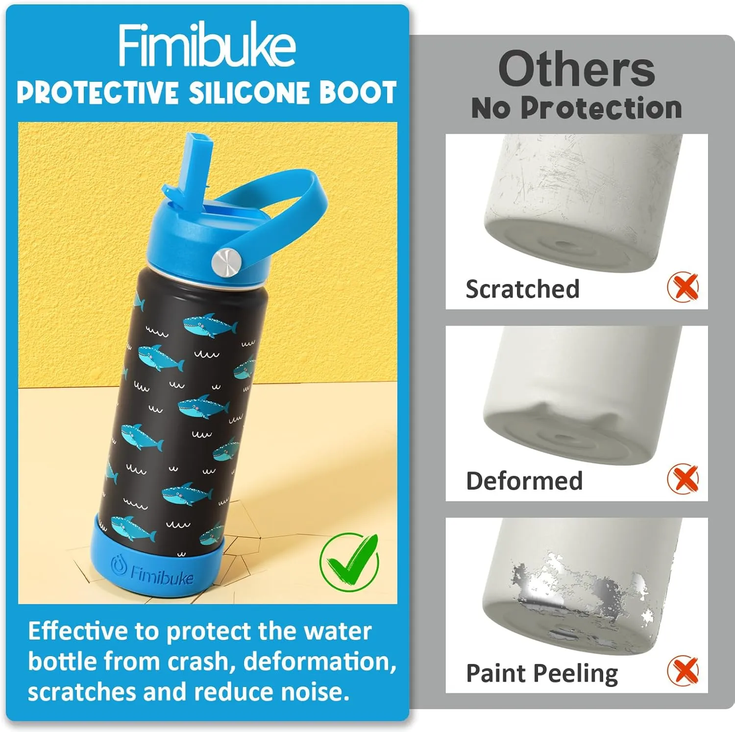 Fimibuke Kids Insulated Water Bottle, 18oz BPA FREE 18/8 Stainless Steel Kids Cup with Straw Travel Tumbler Double Wall Vacuum Leak Proof Toddler Water Bottle for School Boys Girls(1 Pack, Unicorn)