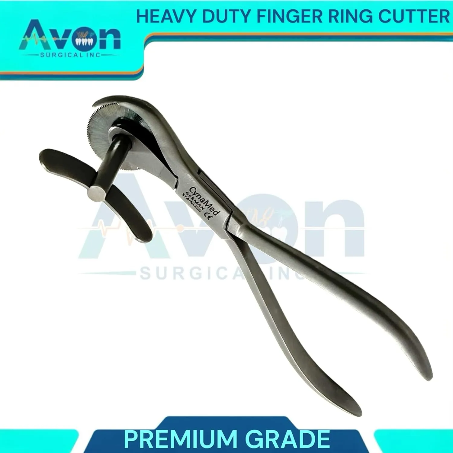 Finger Ring Removal Cutters with Lever Guard - First Aid, Fire Rescue, EMT Tool, Finger Ring Cutting Plier Style Device, Circular Rotating Blade (Heavy Duty)