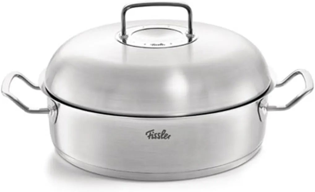 Fissler Original-Profi Collection Stainless Steel 11 Inch, 5.1 Quart Round Roaster with High Dome Metal Lid