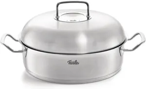 Fissler Original-Profi Collection Stainless Steel 11 Inch, 5.1 Quart Round Roaster with High Dome Metal Lid