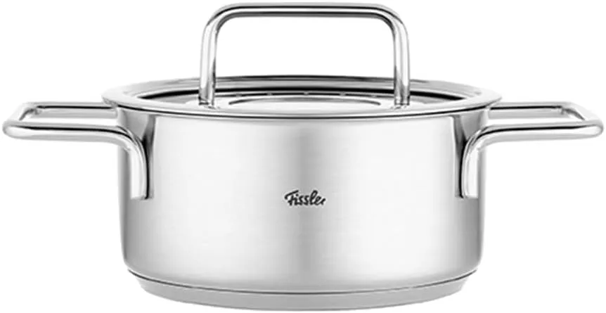Fissler Pure Collection Stainless Steel 2.2 Quart Stock Pot with Glass Lid