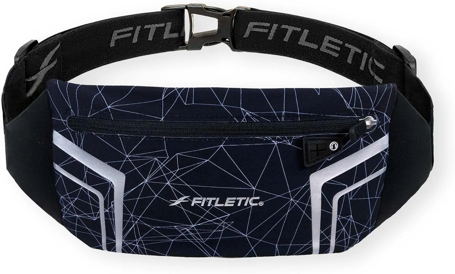 Fitletic Modern Sports Running Belt For Men & Women – Water Resistant Pouch - Fits All Smart Phones- Lightweight, Low Profile Design –Lycra Coated With Inner Card Organizer Pocket Black/Spider Print