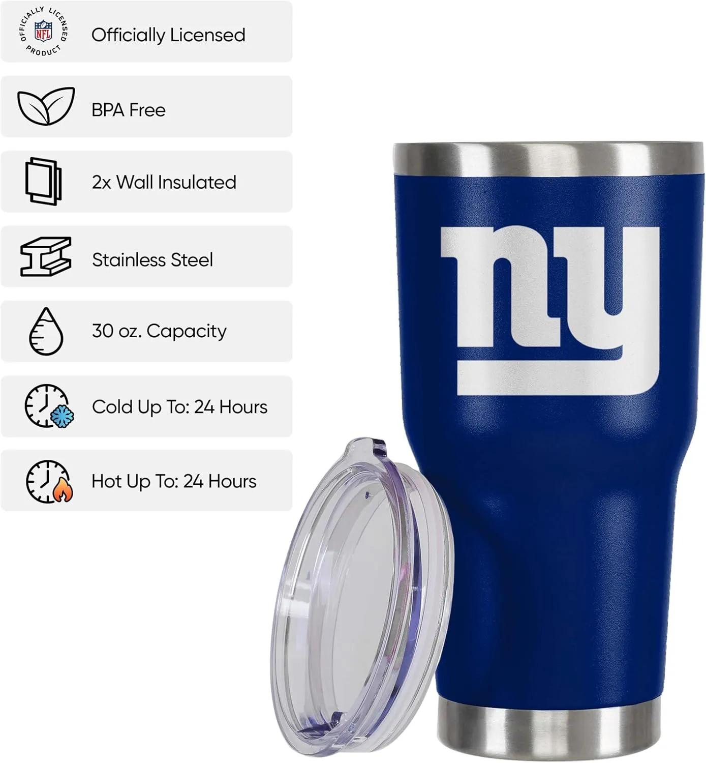 FOCO NFL unisex NFL Team Logo 30oz Insulated Stainless Steel Travel Mug Tumbler