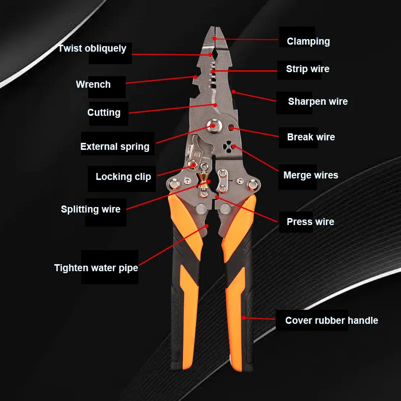 Foldable 12-in-1 Multi-functional Wire Cutting Pliers