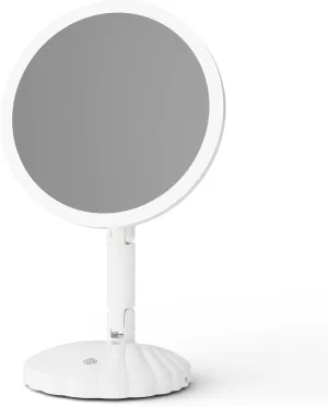 Foldable 15X Magnifying Mirror with Lights,Portable Vanity Mirror,3 Colors Light Modes, Desk or Travel Use,Stepless Adjustable Lighted Makeup Mirror