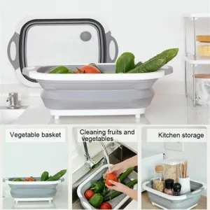 Foldable 3-in-1 Dish Tub  Cutting Board - Multifunction Kitchen Tool