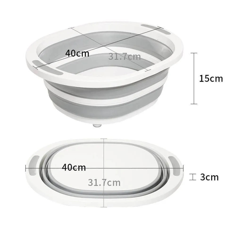 Foldable 3-in-1 Dish Tub  Cutting Board - Multifunction Kitchen Tool