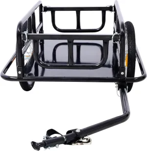 Foldable Bike Cargo Trailer with Universal Bike Hitch, Bicycle Wagon Trailer with 16" Wheels & Reflectors, Large Loading Bike Trailer Storage Cart