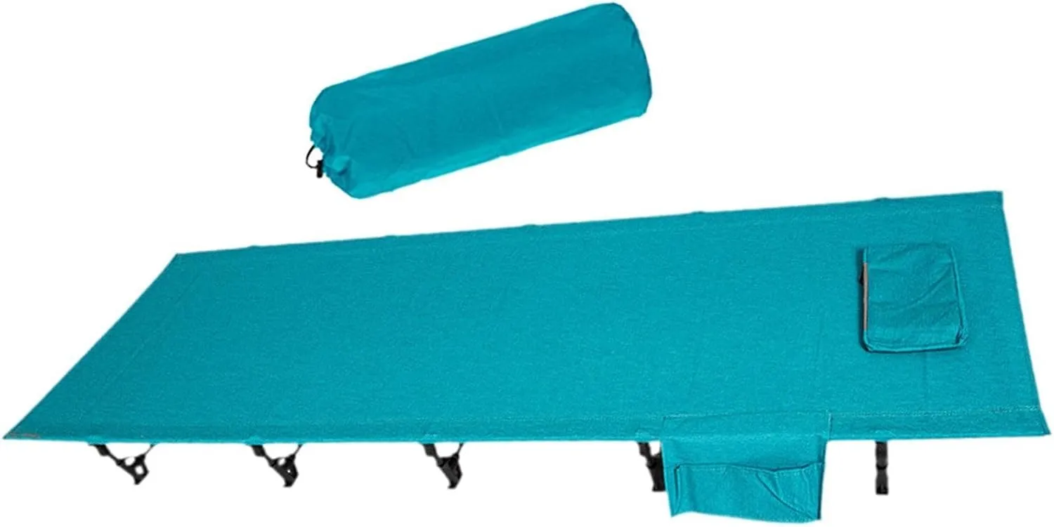 Foldable Camping Cot Outdoor Bed Heavy Duty Sturdy with Storage Bag Sleeping Cot Camp Bed for Noon Break Travel Home Trekking, Blue