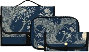 Foldable Hanging Travel Toiletry Organizer Set 3-Piece with Cosmetic Bag & Brush Holder - Rabbit (15)
