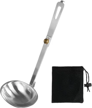 Foldable Soup Spoon Kitchen Utensil Mixing and Serving Outdoor Dining Tool Tableware Folding Spoon for Picnic Travel Camping