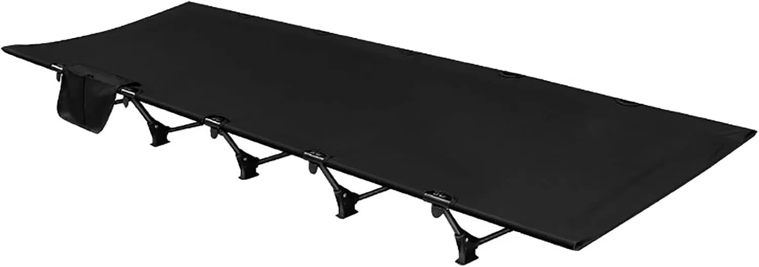 Folded Bed, Camping Cot, Portable Folding Bed, Guest Bed Foldable, Folding Backpacking Cot, for Home, Camping, Hiking, Travel(Black)
