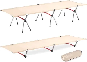 Folding Camping Cot, Portable Detachable Extra Wide Sleeping Cot, Max Load 330 LBS, Compact for Outdoor Indoor use for Camping, BBQ, Hiking, Backpacking, Beach, Office