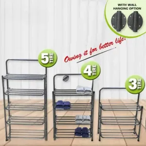 Folding Shoe Rack, Iron Pipe Multi Tier Shoe Rack, Multifunctional Storage Organizer, Dormitory Door Simple Shoe Organizer,