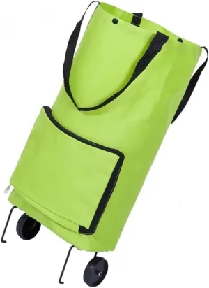 Folding Shopping Cart, Folding Shopping Bag Shopping Buy Food Trolley Bag On Wheels Bag Buy Vegetables Shopping Organizer Grocery Utility Carts(Green)