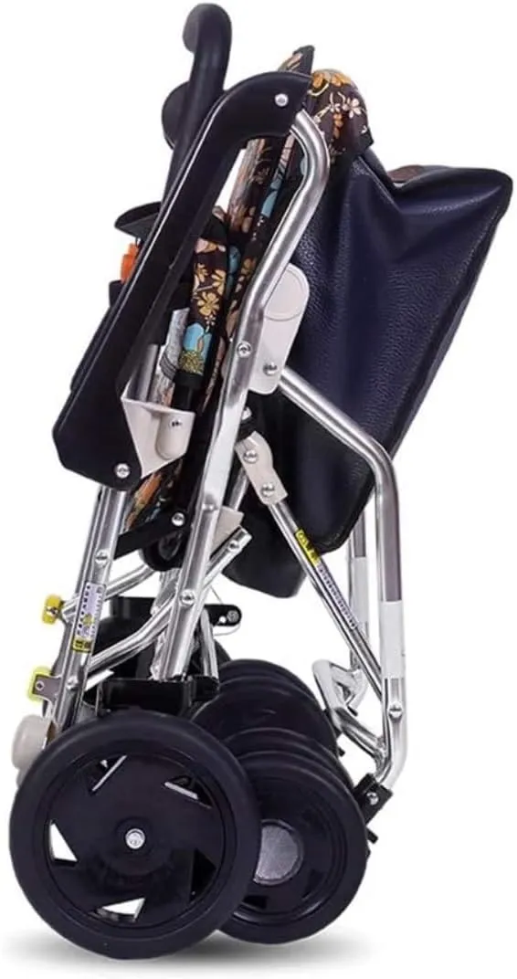 Folding Shopping Cart, Shopping Cart Four-Wheeled Walker Shopping Cart Foldable Portable Walker Height-Adjustable Grocery Utility Carts, 95*42cm