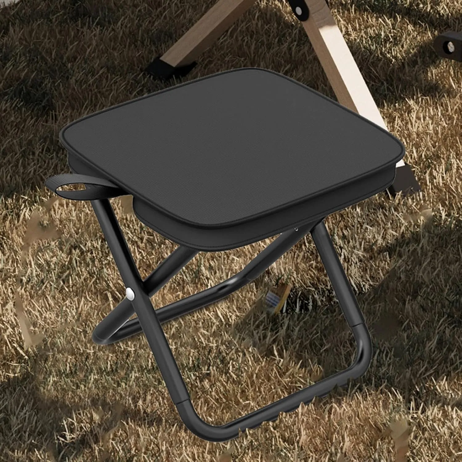Folding Travel Stool – Compact Camp Chair, Lightweight Sit Bench | Portable Telescopic Seat Design Retractable Small Stool Gear Outdoor Chair for Picnic Portable Seating Hiking Trekking