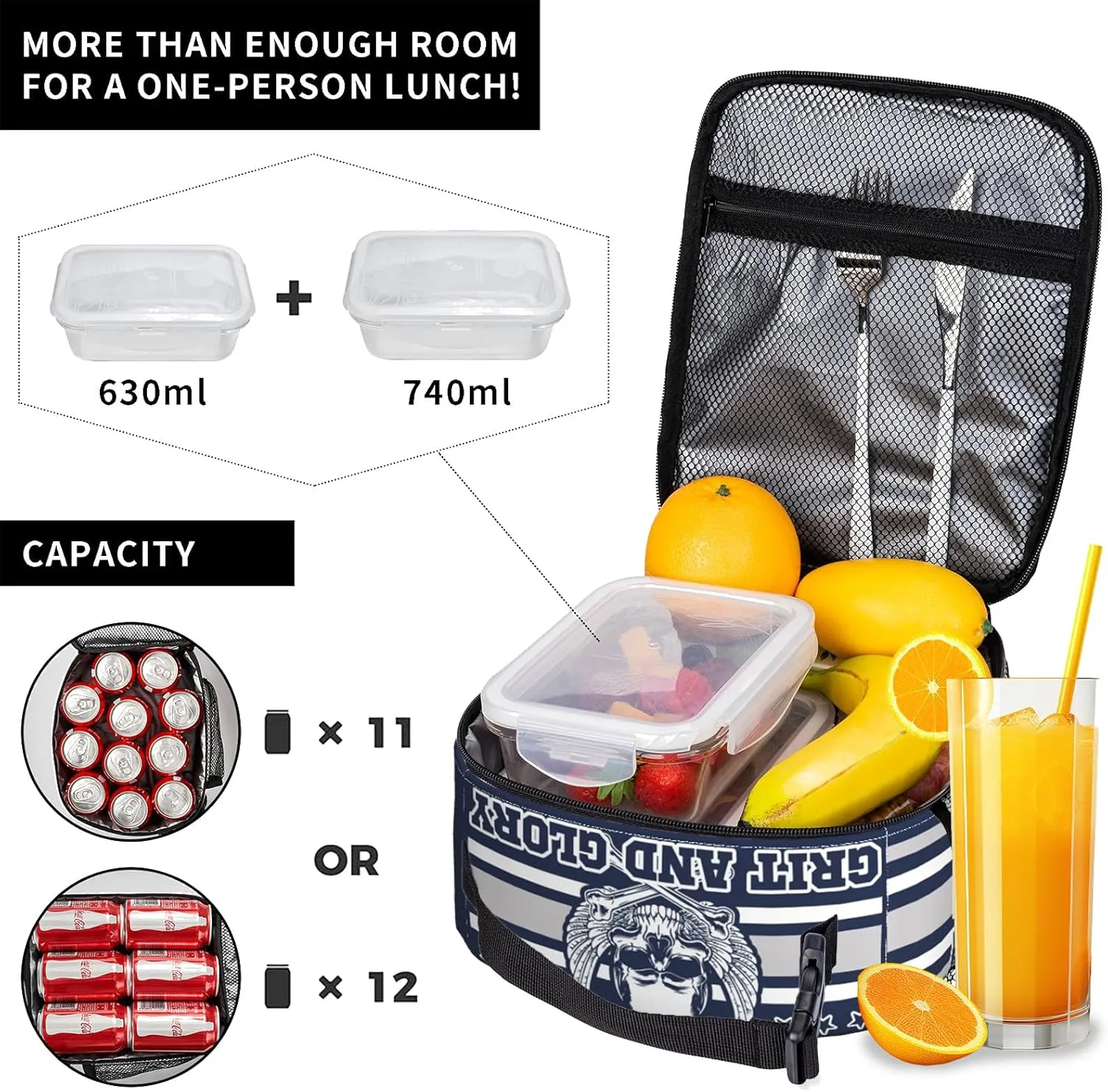 Football Insulated Lunch Box for Kids Boys Girls, Football Gifts Lunch Bag, Reusable Insulated Tote bags, Football Lunchbox for Men Women
