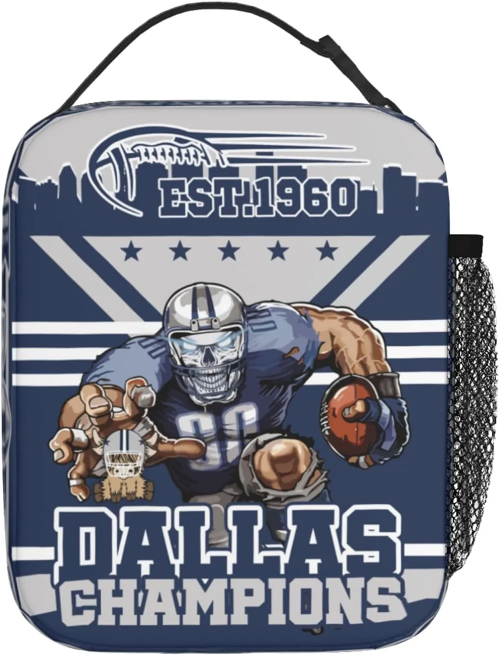 Football Insulated Lunch Box for Kids Boys Girls, Football Gifts Lunch Bag, Reusable Insulated Tote bags, Football Lunchbox for Men Women