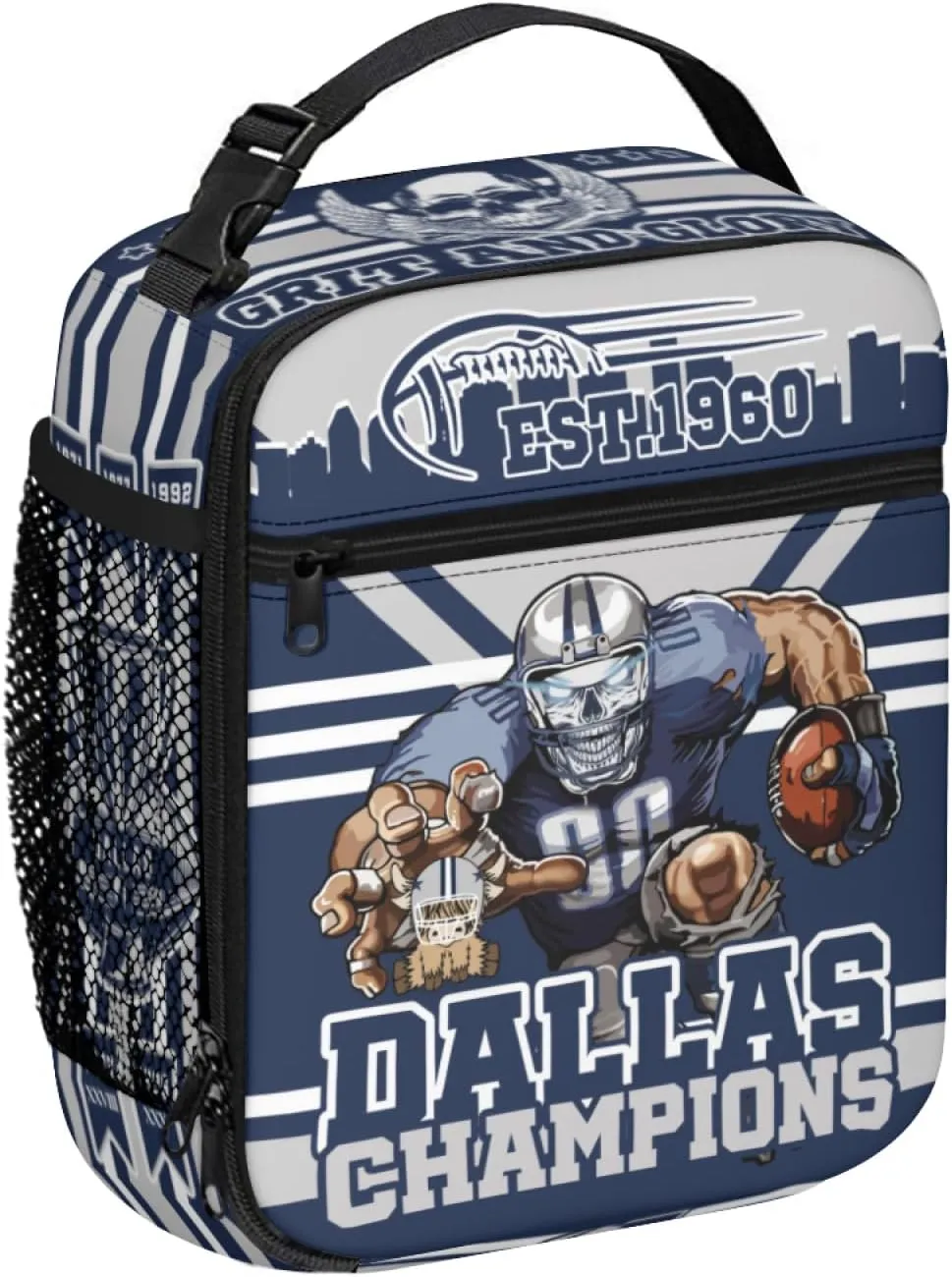 Football Insulated Lunch Box for Kids Boys Girls, Football Gifts Lunch Bag, Reusable Insulated Tote bags, Football Lunchbox for Men Women