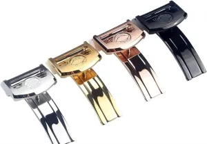 for IWC Strap Buckle 316L Stainless Steel Folding Buckle 18mm (Color : Rose Gold)