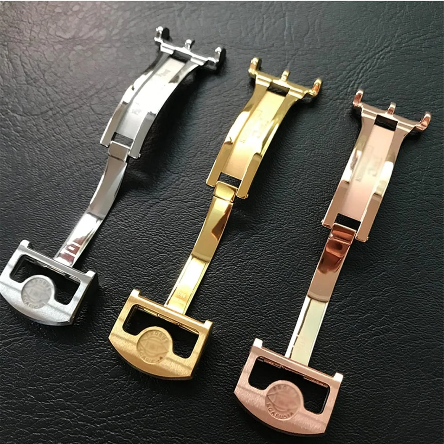 for IWC Strap Buckle 316L Stainless Steel Folding Buckle 18mm (Color : Rose Gold)