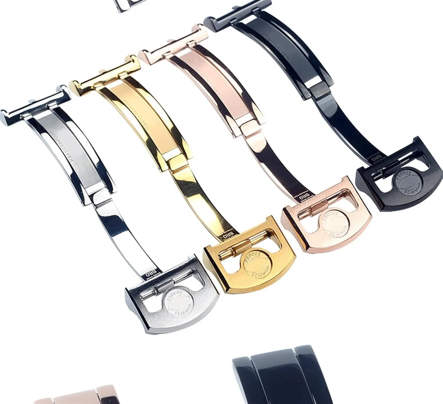 for IWC Strap Buckle 316L Stainless Steel Folding Buckle 18mm (Color : Rose Gold)