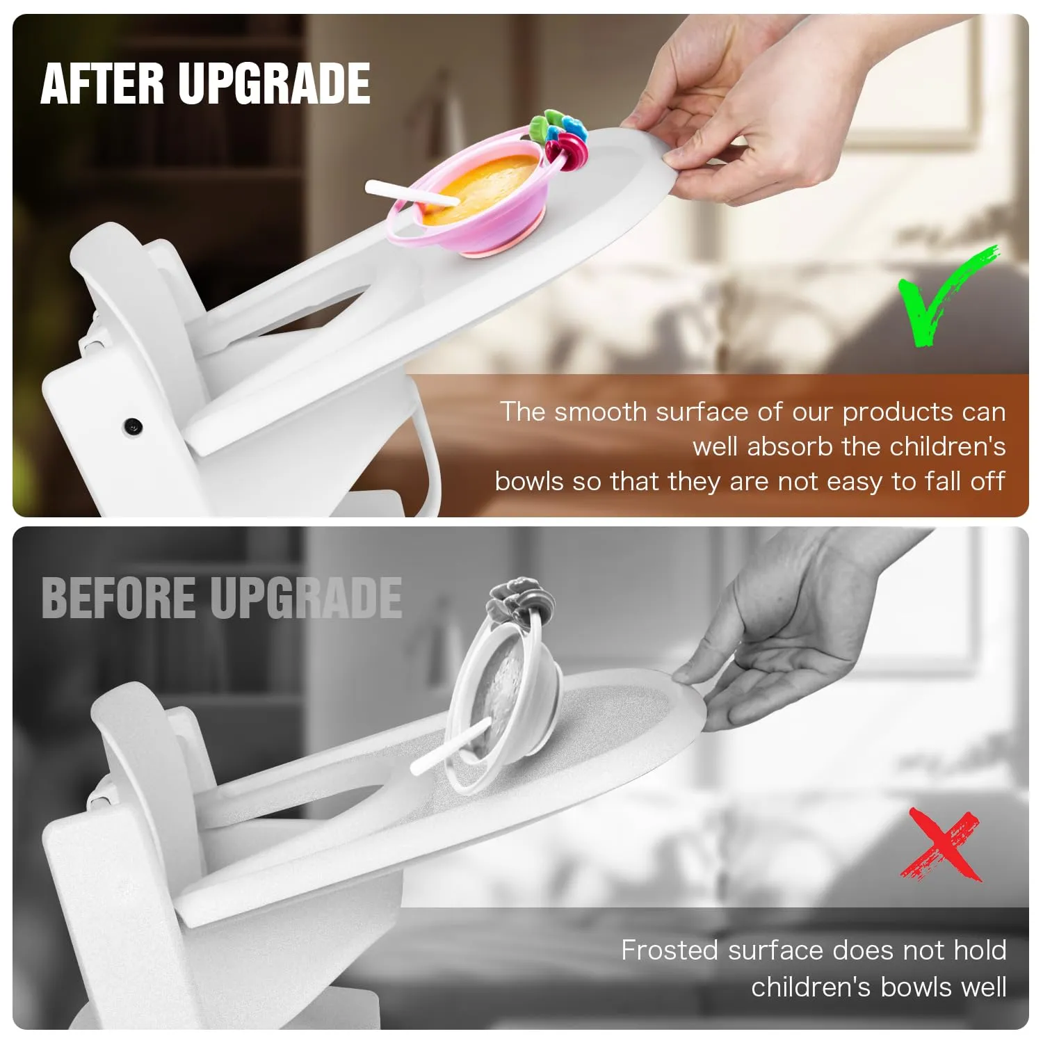 for Stokke Tripp Trapp Tray,White-Smooth Surface Powerful Suction,Easy to Clean,Compatible with Stokke Tripp Trapp Chair(V2 and Beyond),Made with BPA-Free Plastic