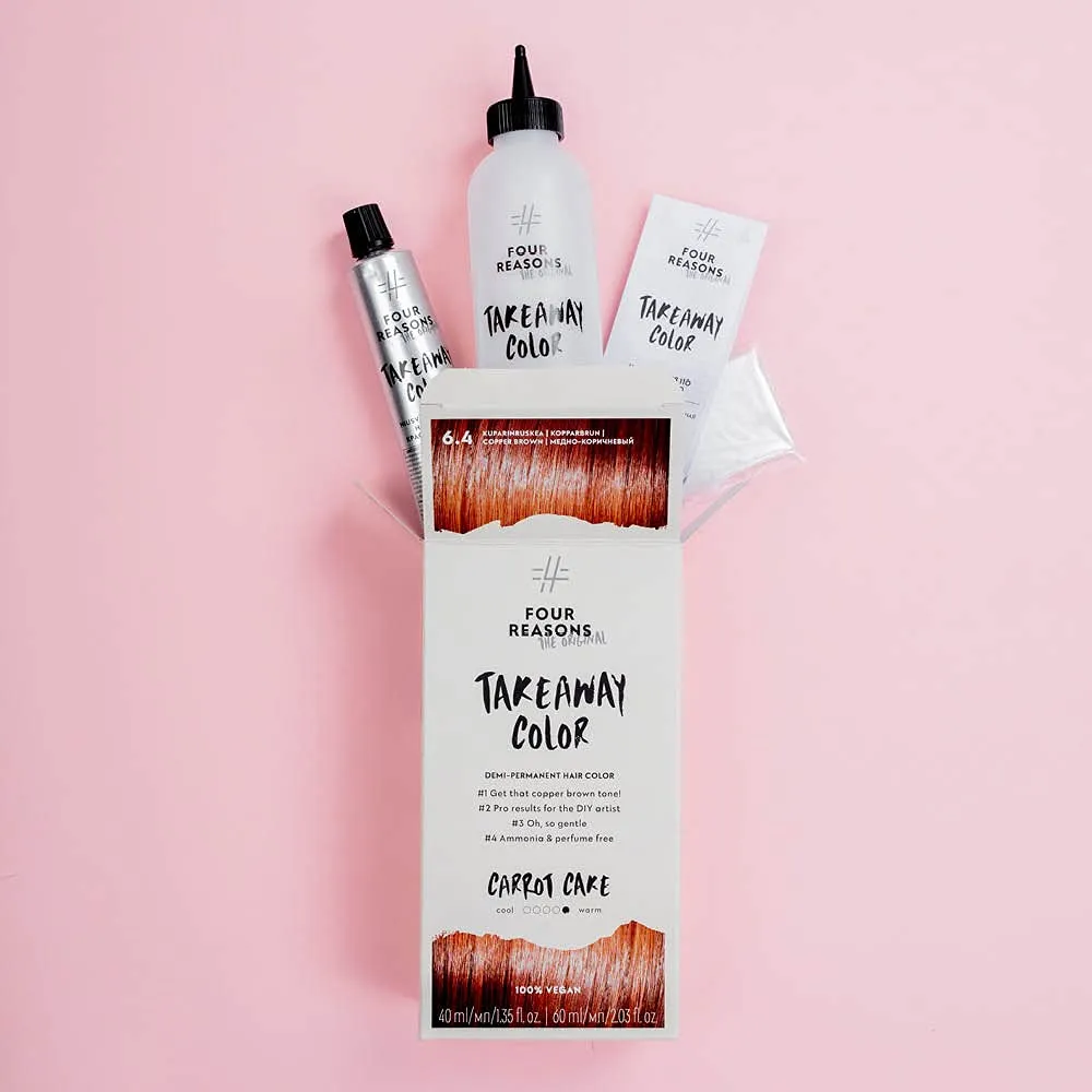 Four Reasons Original Takeaway Color - Black Velvet - 1.0 Black - Demi-Permanent Hair Color - Ammonia-Free and Fragrance-Free Hair Dye - 100% Vegan & Cruelty Free