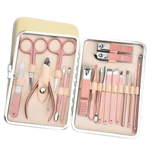FRCOLOR 18pcs Nail Clipper Set Mini Manicure Tools for Cuticle Nail Clippers Sturdy Stainless Steel Ergonomic Design for Beauty Present Color