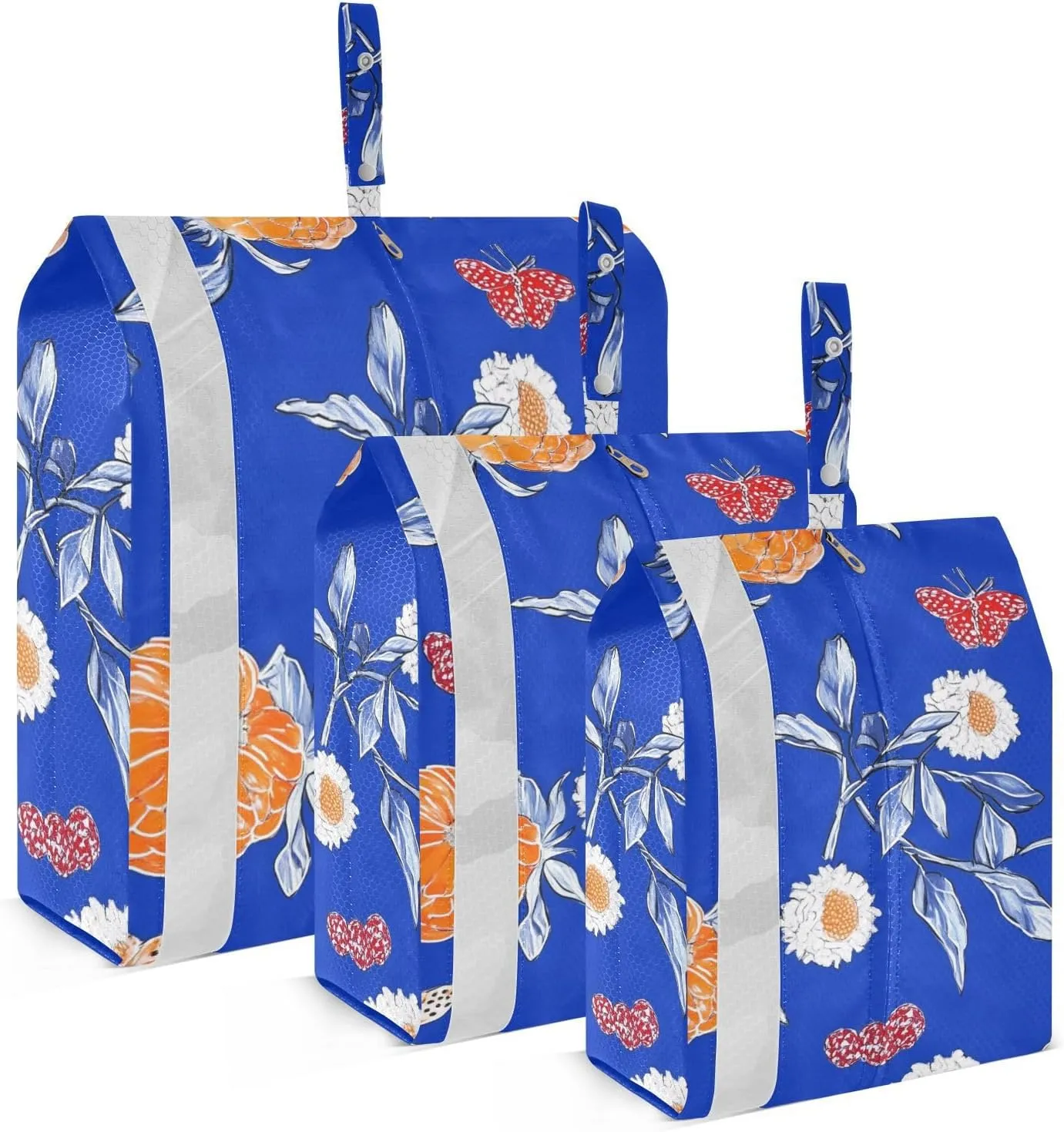 Fresh Salmonberry Fruit Royal Blue 3 Set Travel Packing Cubes For Suitcases Portable Storage Bags For Travel Bags For Traveling Travel Essentials