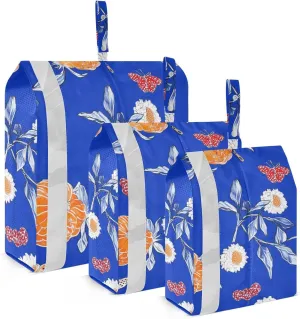 Fresh Salmonberry Fruit Royal Blue 3 Set Travel Packing Cubes For Suitcases Portable Storage Bags For Travel Bags For Traveling Travel Essentials