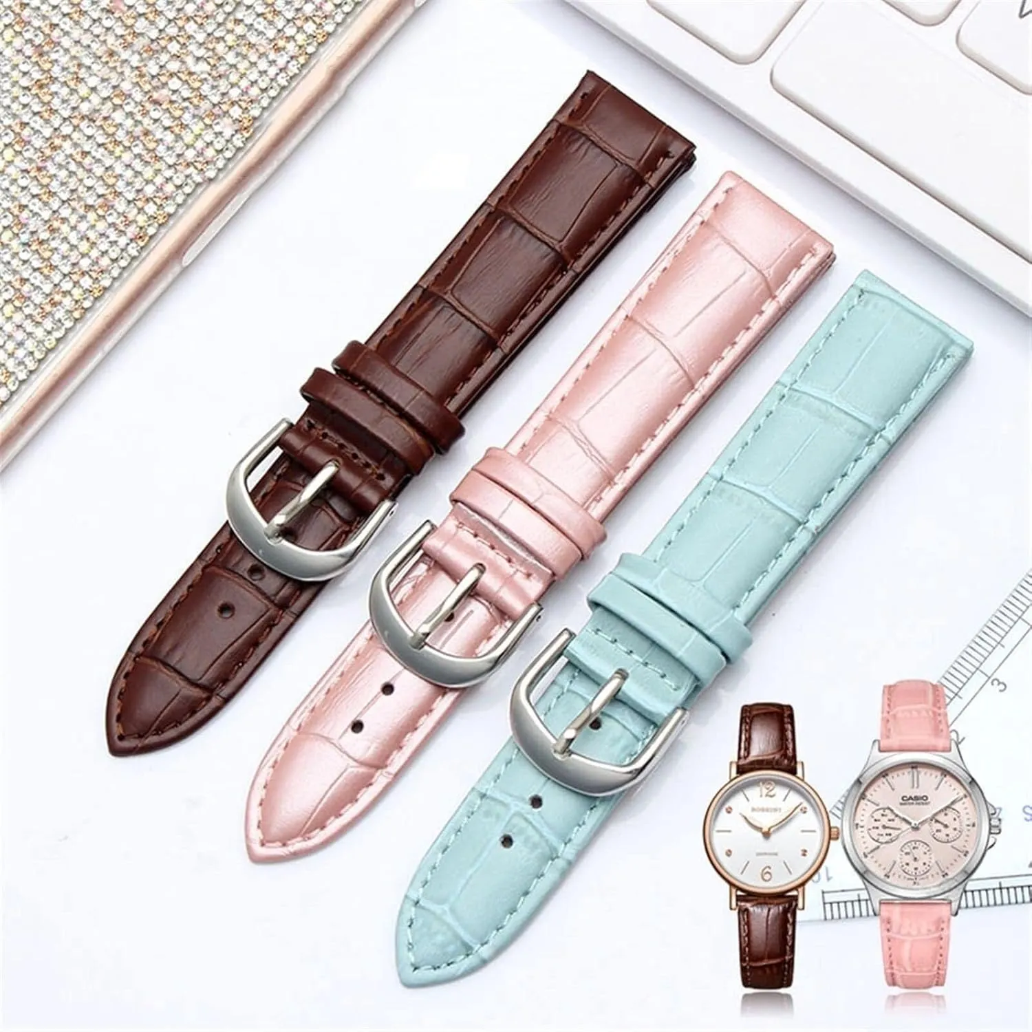 Genuine Leather Bracelet for Brand Woman Multicolor Watch Strap